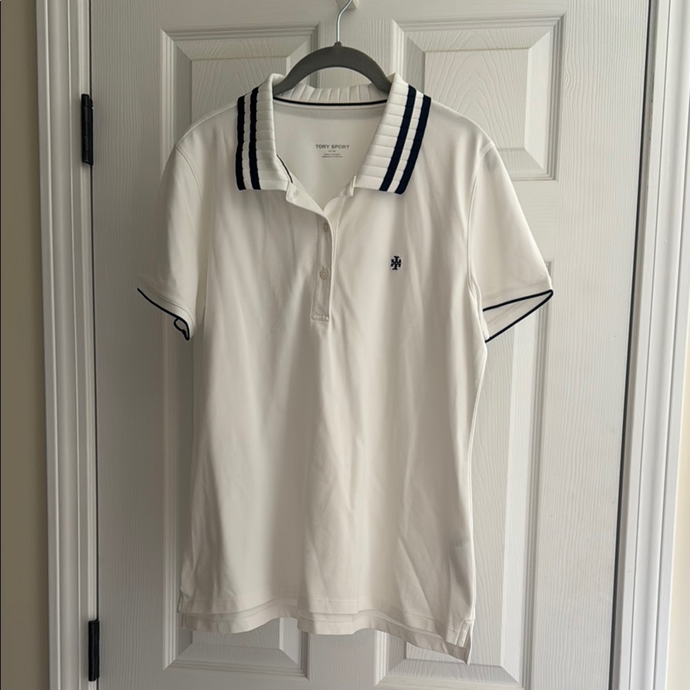 Tory Sport White Fitted Polo T-Shirt